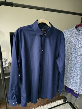 Venti Limited Edition Navy Dress Shirt Men’s Size 44 Long Sleeve